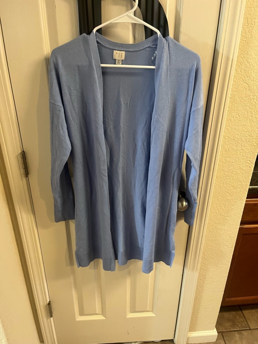 Light Blue Open-Front Women's Cardigan Sweater
